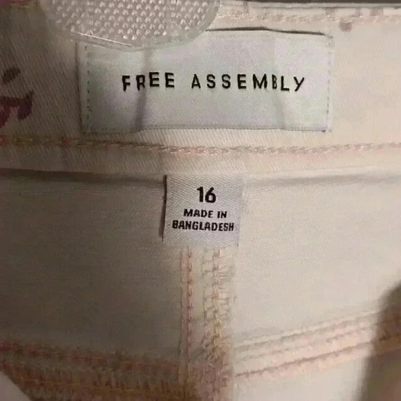"FREE ASSEMBLY" Girls pink Orchid Floral Wide Leg Button Jeans Size 16 NWT - Picture 5 of 7